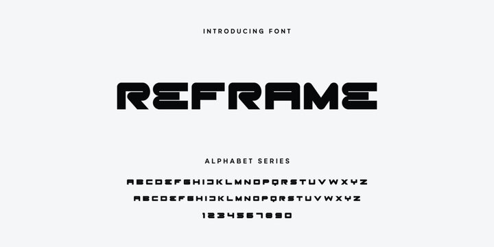 Reframe Font Alphabet Series Vector