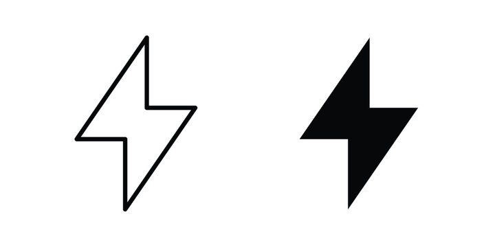 Lightning bolt icon design, design element set.