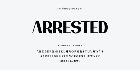 Obraz premium Arrested font alphabet series vector