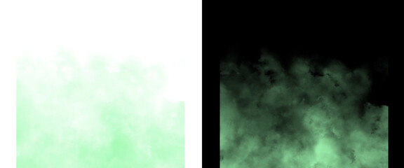 Green smoke effect on transparent background, ethereal toxic gas cloud PNG, mystical emerald fog texture for digital art and photo overlays © Fatima