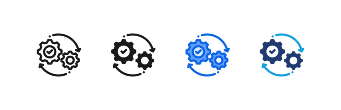 Lean Management Audit Circles icon multiple style collection. Vector illustration.