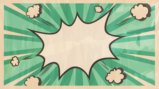 Dynamic comic-style burst with a blank center for text or graphics.