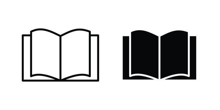 Open textbook icon design, design element set.