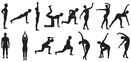 Man on ladder and repair work silhouette collection vector illustration eps 10 © MDRAKIBUL