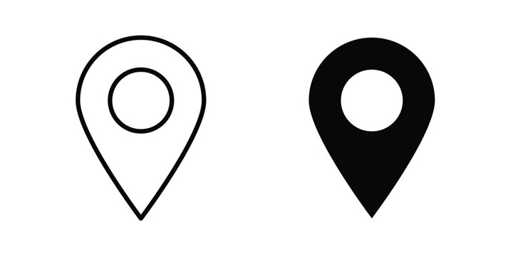 Pin icon design, design element set.