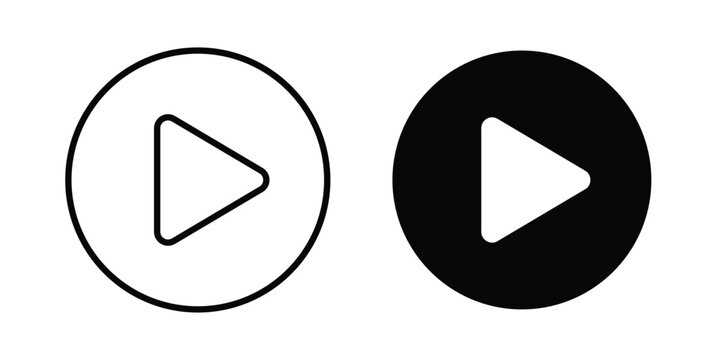 Play button icon design, design element set.