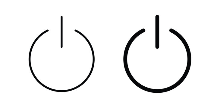 Power button icon design, design element set.