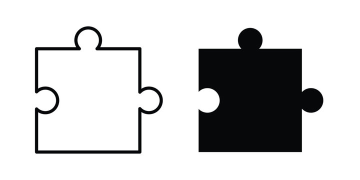 Puzzle piece icon design, design element set.