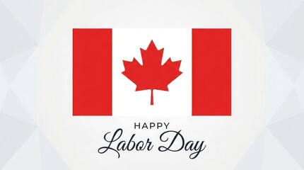 Fototapeta premium Canadian labor day greeting with maple leaf flag