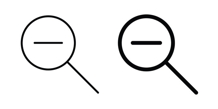 Zoom out icon design, design element set.
