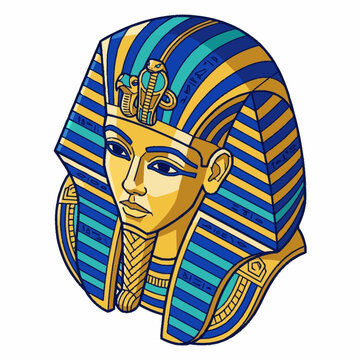 Ancient Egyptian Pharaoh Headpiece with Cobra Symbol.