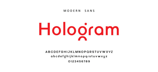Obraz premium Hologram font modern sans typography