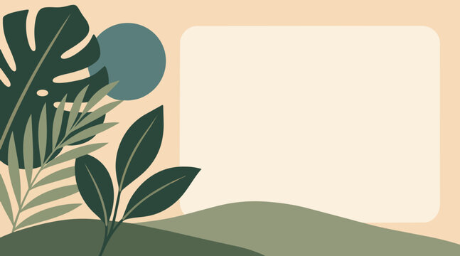 Botanical Wellness Poster Background With Flat Panel