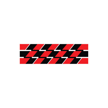 Geometric Pattern Of Red And Black Parallelogram Shapes Arranged In A Horizontal Striped