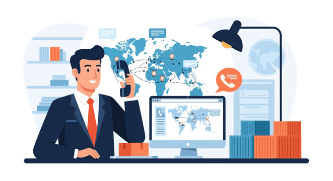 Freight Forwarder Coordinating Logistics and Shipping Operations with Packages and Trucks