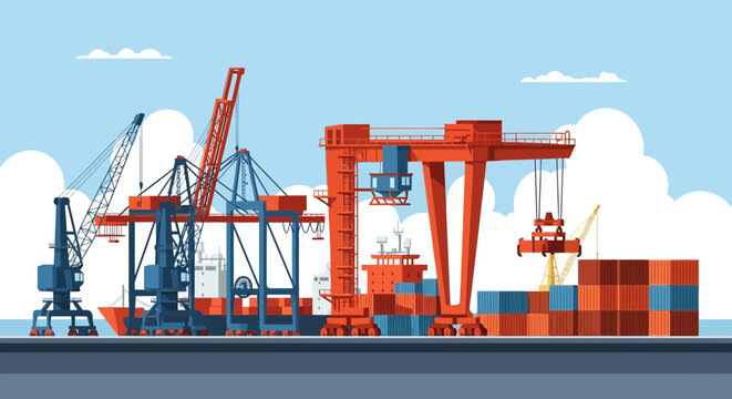 Advanced Container Terminal Operations Showcasing Global Logistics and Industrial Efficiency
