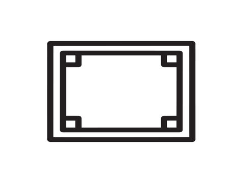 Corner square brackets and double line frame icon vector illustration