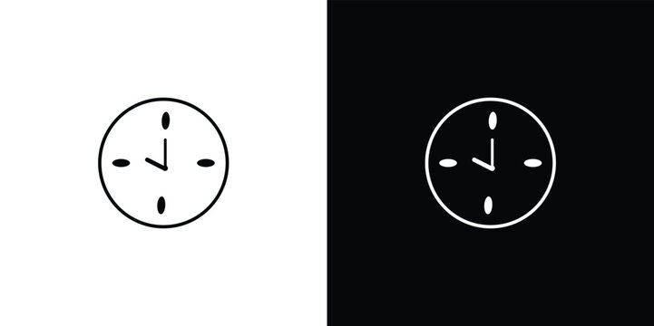 Black and white of analog clock faces with roman numerals and hands black background, white clock face