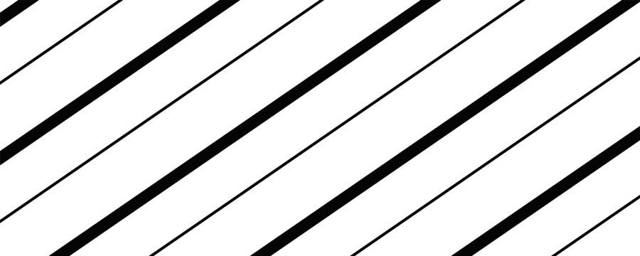 A minimalist abstract background featuring a series of parallel diagonal lines of varying thicknesses. The design uses a high-contrast black and white color scheme