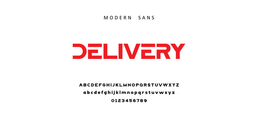 Obraz premium Modern Sans Font Delivery Typography