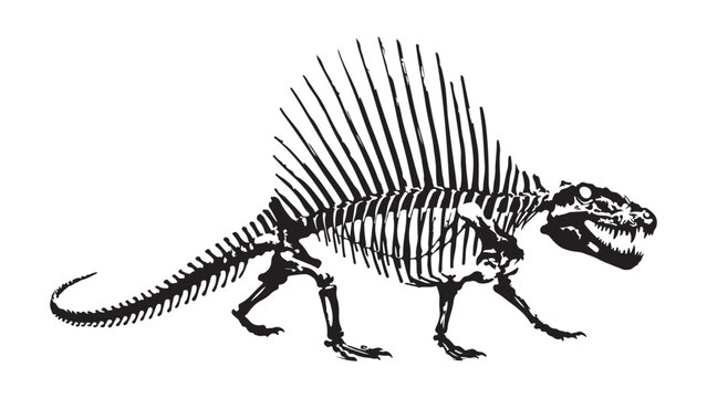 Dimetrodon Skeleton Illustration Prehistoric Synapsid Fossil