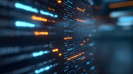 Abstract background featuring glowing digital light streams and a dark blurred futuristic atmosphere