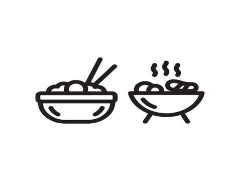 steaming korean ramen bowl with chopsticks flat design vector illustration
