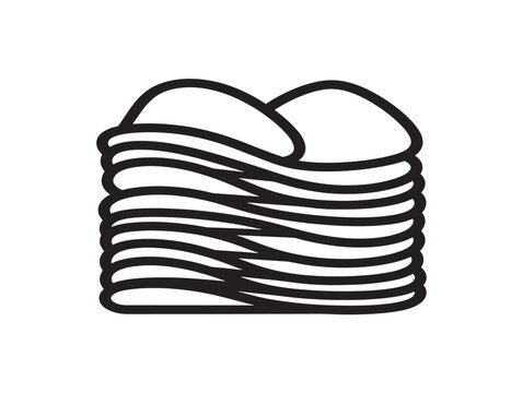 black hair scrunchie flat design vector illustration on white background