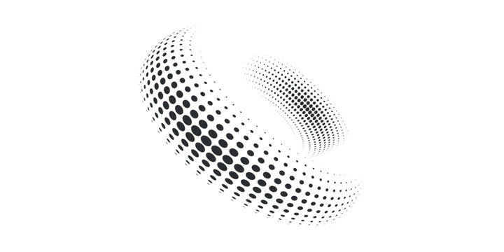 Halftone circle frame dotted background set. Round border Icon using halftone red circle dots raster texture. Grunge circular stain. Vector illustration.