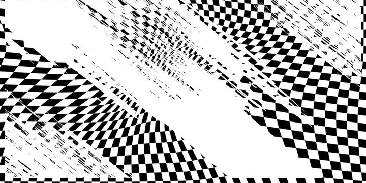 Abstract irregular rectangle chess pattern with slightly bent checkerboard repeating vector design