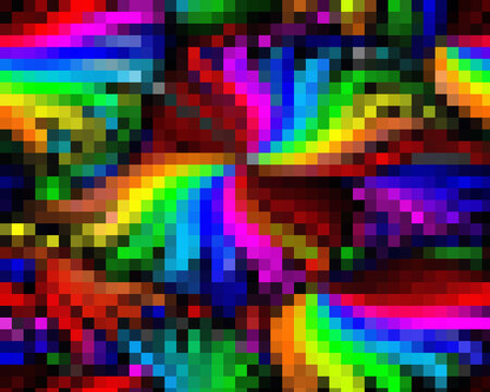 Abstract Digital Light Spectrum Background with Vibrant Pixelated Rainbow Colors