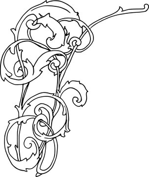 Elegant vintage filigree corner ornament border design vector