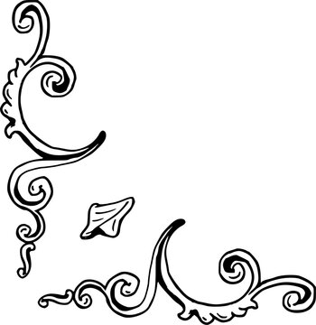 Elegant vintage filigree corner ornament border design vector