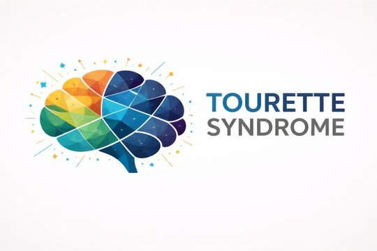 Neurodiversity brain concept with colorful geometric design, Tourette Syndrome
