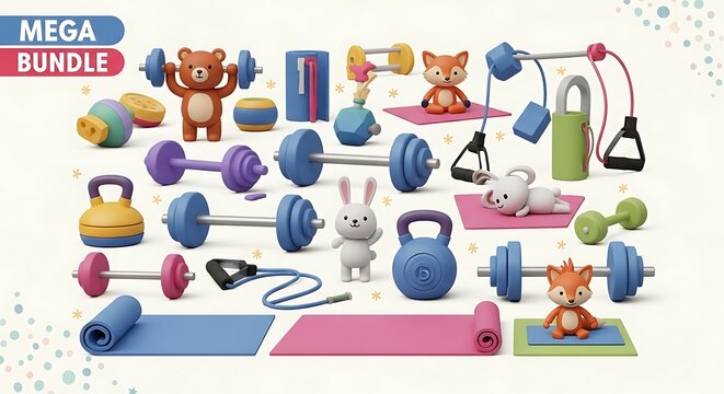 Colorful Mega Bloks construction toy set with assorted pieces.
