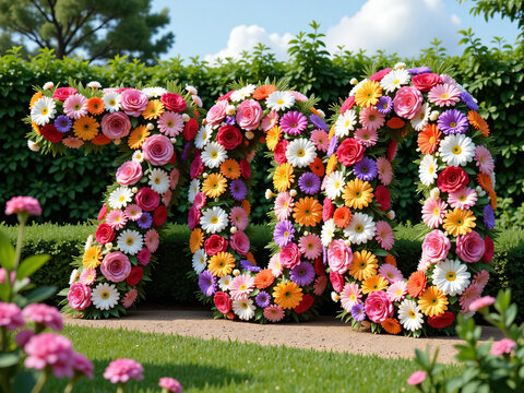 number 700 made from flowers