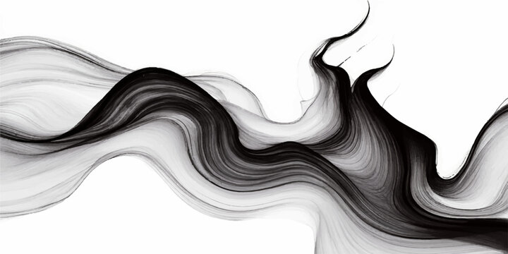 Abstract smoke wave design on white background with flowing swirl and smooth artistic motion pattern