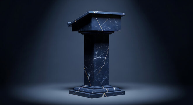 Black marble lectern with white veins and dark background Full HD 4K Download 2025 2026