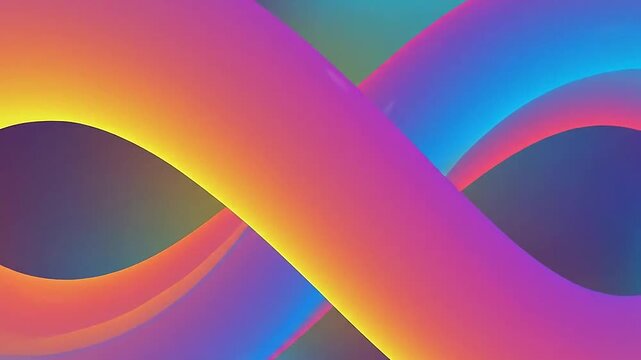 A vibrant three dimensional infinity symbol with a smooth gradient color transition