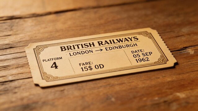 Vintage British Railways train ticket