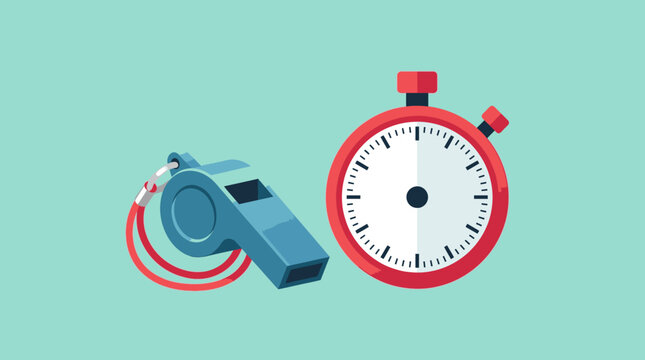 stopwatch timer and whistle for sports and games