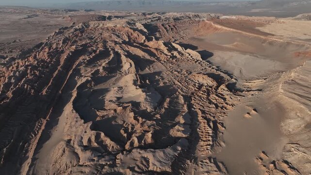 Atacama Desert, Chile. San Pedro de Atacama, Valle de la Luna. Aerial view by drone. 