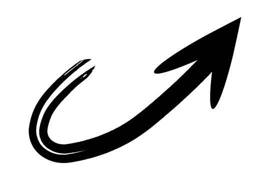 Loop arrow in a black brush stroke style representing bounce back and market recovery.