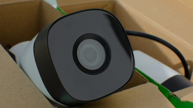 New CCTV security camera packed, ready to protect. Security is just a click away.