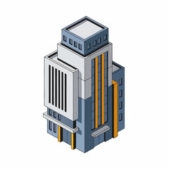 Fototapeta premium Modern Isometric Office Building Illustration.
