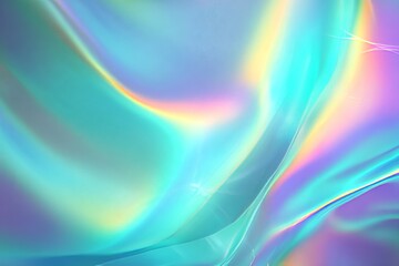 Obraz premium Iridescent abstract waves of light in soft pastel hues creating a dreamlike visual experience