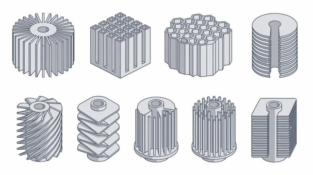 3D Printer Hotend Cooling Fin Profiles Vector Art for Manufacturing Success