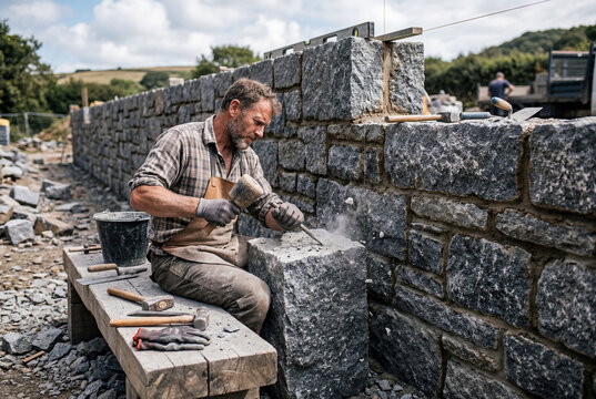stonemason at work