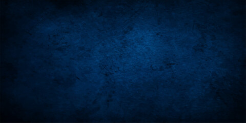 Fototapeta premium Dark blue grunge wall texture background with vintage paper style and rough abstract design