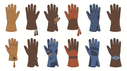 Fototapeta premium 10 Variations of Falconry Gauntlet Gloves for Safe Raptor Handling and Outdoor Mastery